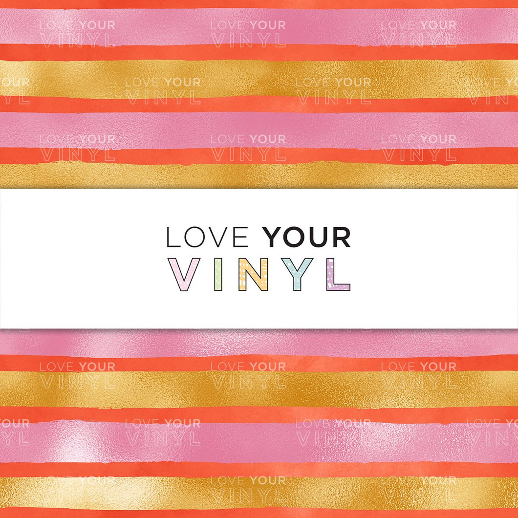 Pink Gold Stripe Patterned Vinyl LYV_970