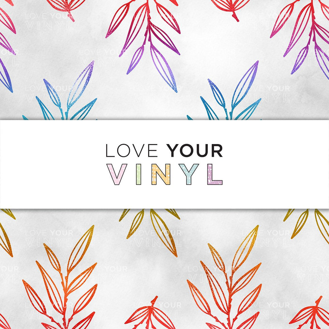 Rainbow Leaves Patterned Vinyl LYV_990
