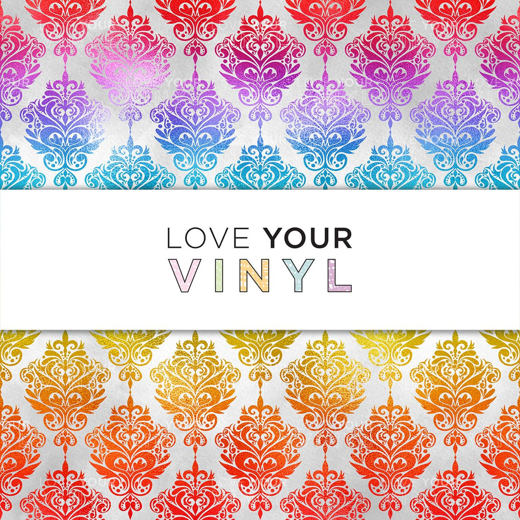 Rainbow Damask Abstract Patterned Vinyl LYV_996