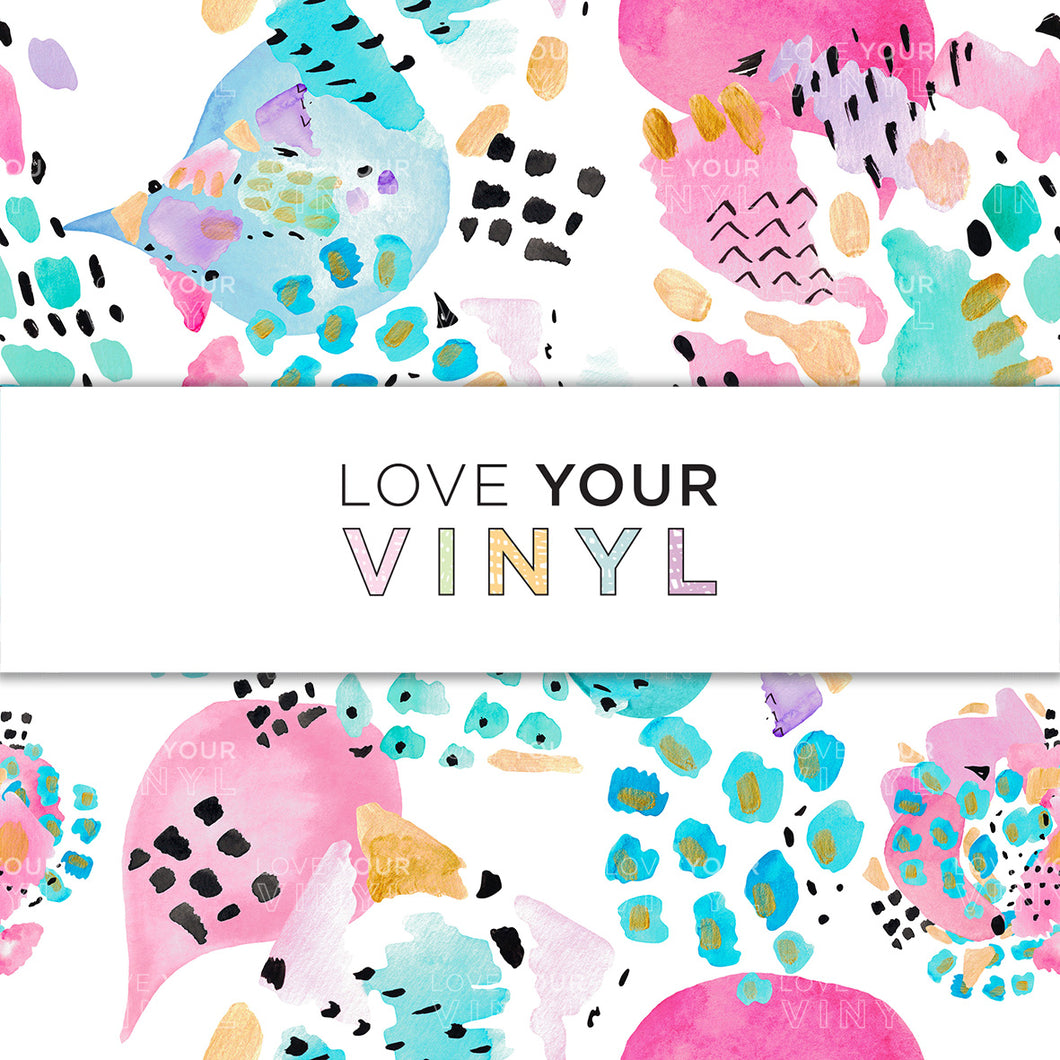 Rainbow Abstract Watercolour Patterned Vinyl LYV_1107