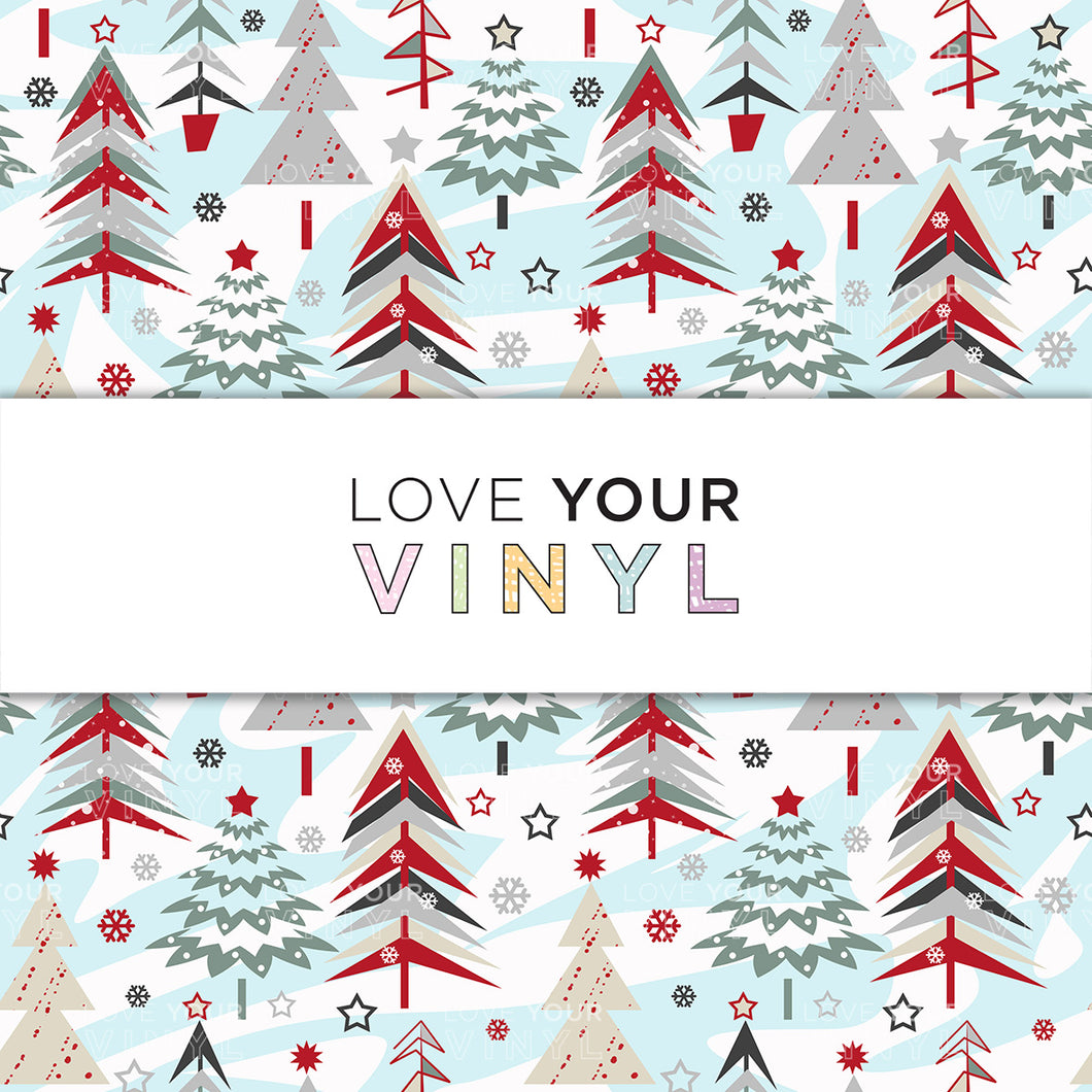 Christmas Tree Blue Patterned Vinyl LYV_1121