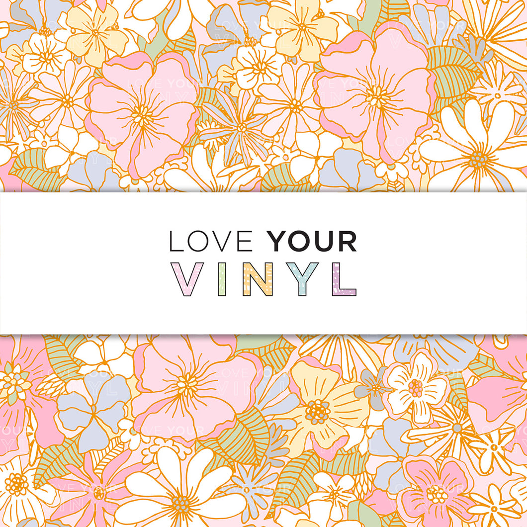 Retro Floral Patterned Vinyl LYV_1127