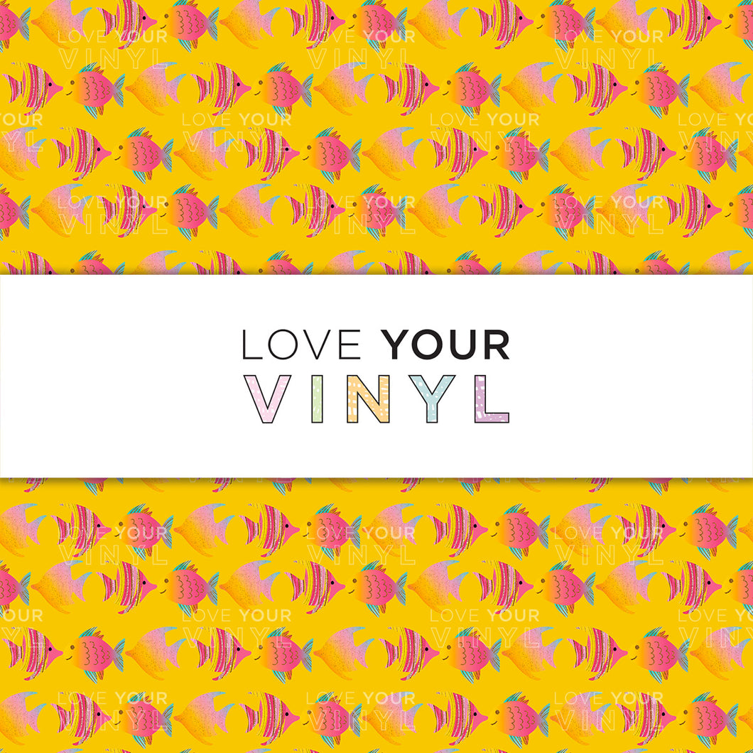 Yellow Fish Tropical Patterned Vinyl LYV_1133