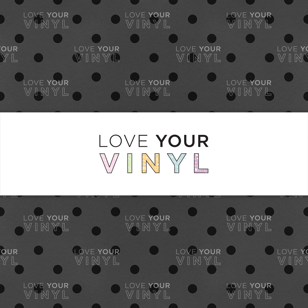 Black and Grey Polka Dot Patterned Vinyl LYV_1136