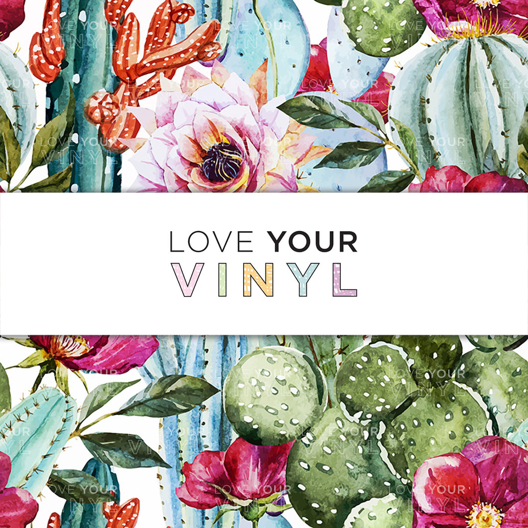 Floral Cactus Patterned Vinyl LYV_1144