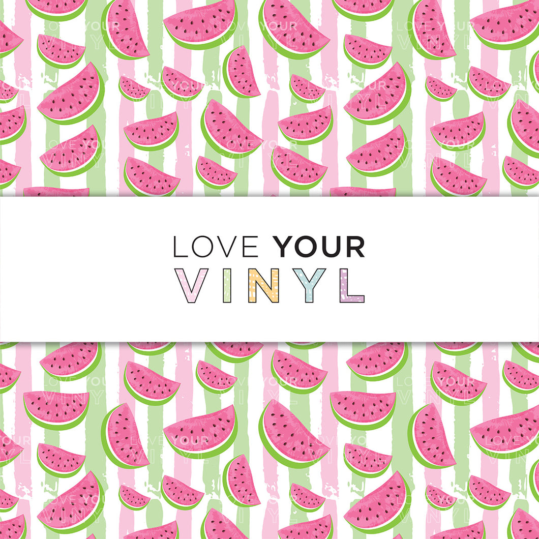 Watermelon Stripes Patterned Vinyl LYV_1146