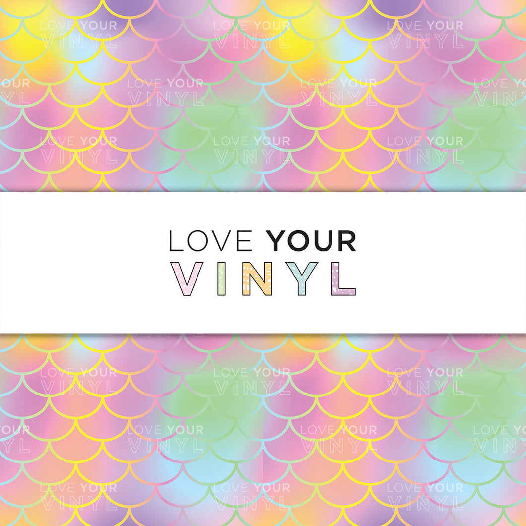 Pastel Mermaid Scale Patterned Vinyl LYV_1147