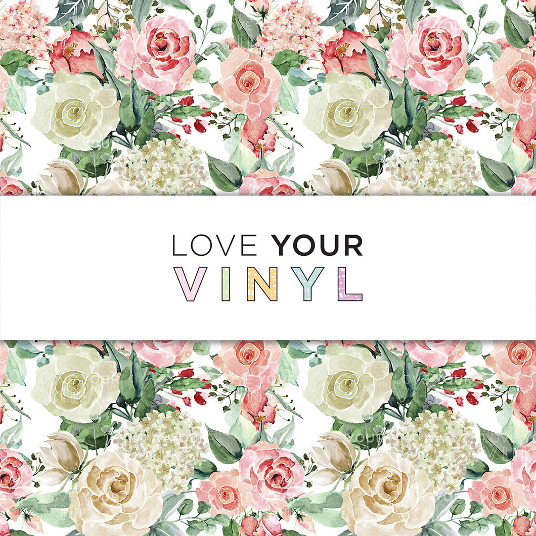 Cottage Garden Floral Patterned Vinyl LYV_1157