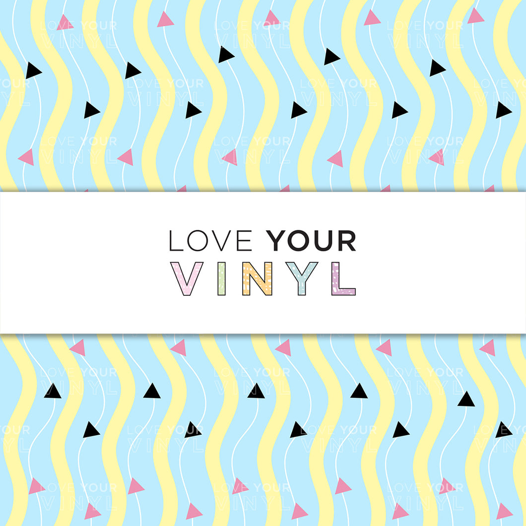 Blue and Yellow Squiggle Patterned Vinyl LYV_1217