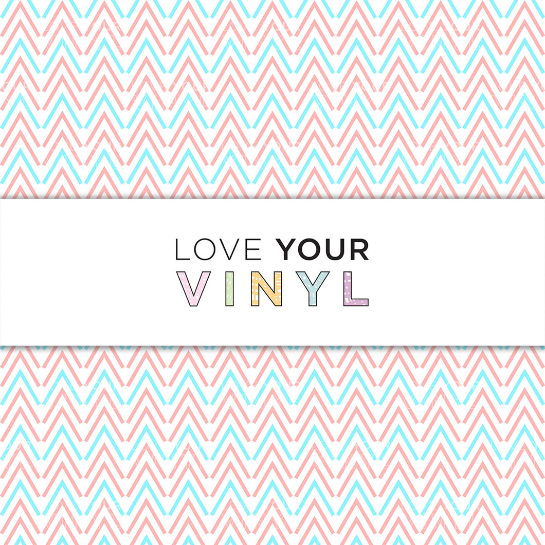 Blue and Coral ZigZag Patterned Vinyl LYV_1218
