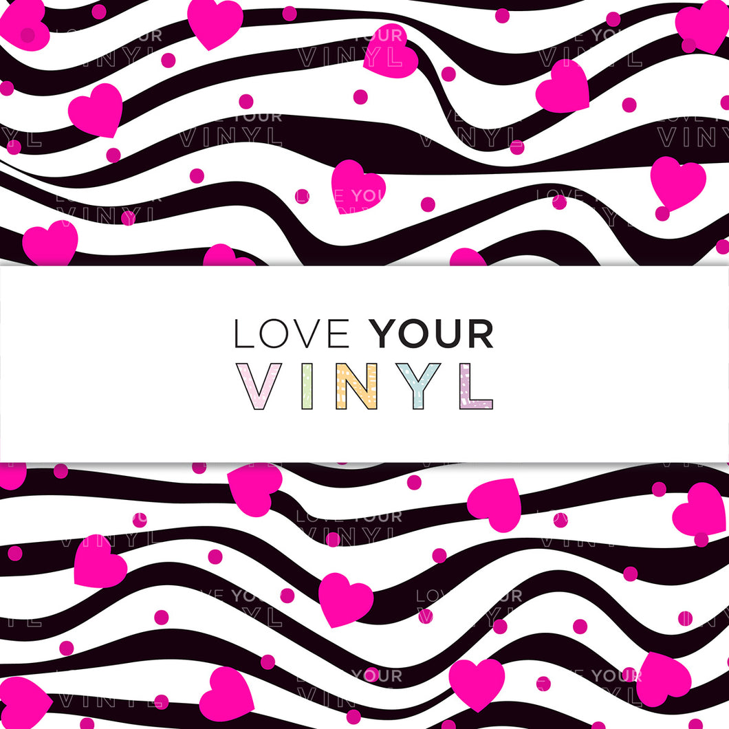 Zebra Hearts Patterned Vinyl LYV_1219