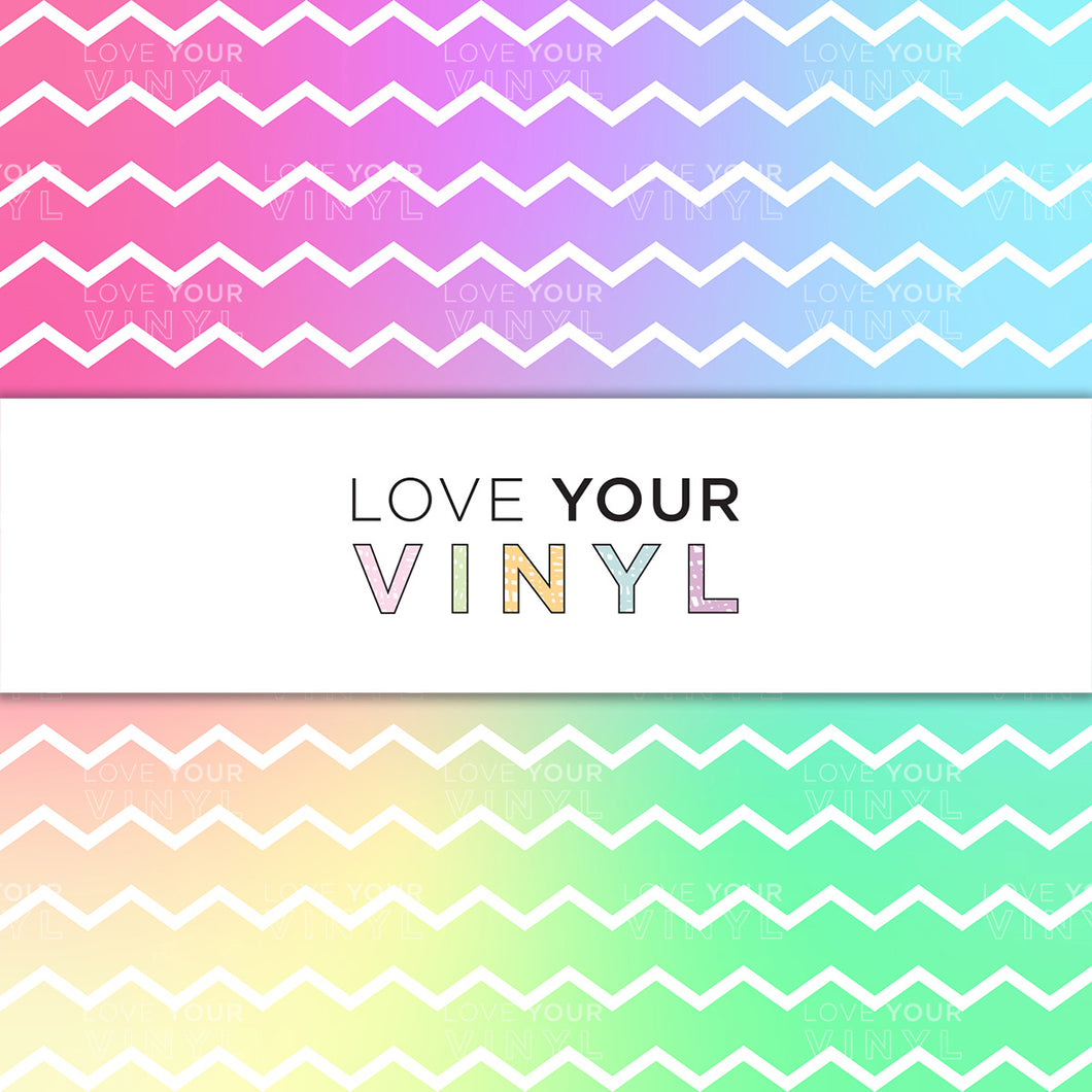 Rainbow Gradient ZigZag Patterned Vinyl LYV_1234
