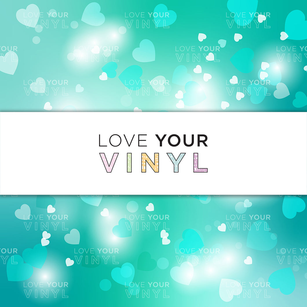 Teal Hearts Patterned Vinyl LYV_1240
