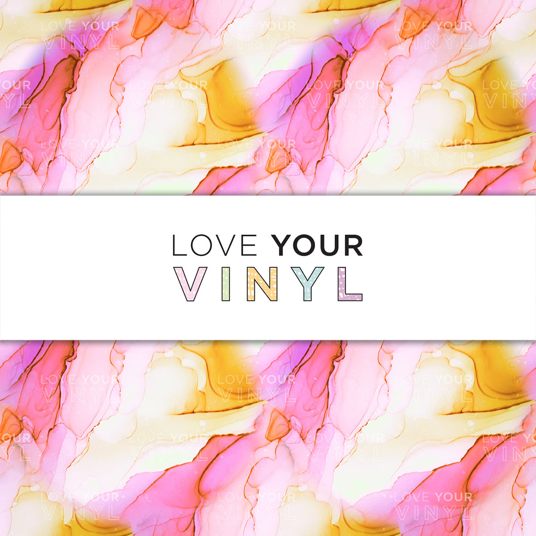 Pink and Yellow Watercolour Patterned Vinyl LYV_1245