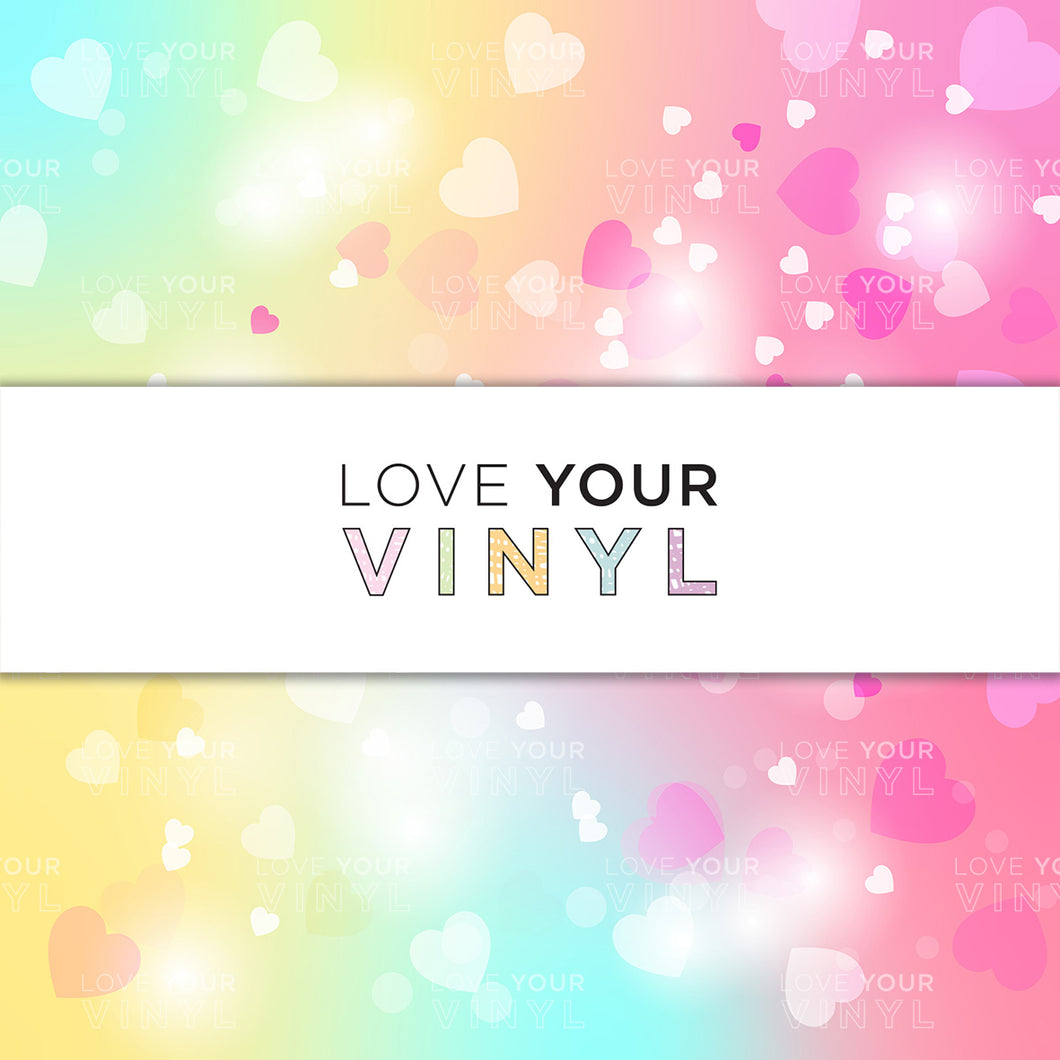 Rainbow Hearts Patterned Vinyl LYV_1256