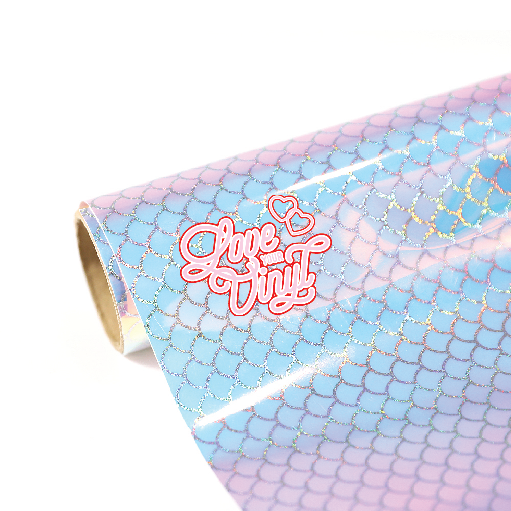 Icy White Mermaid Scale Opal Holographic Self Adhesive Craft Vinyl