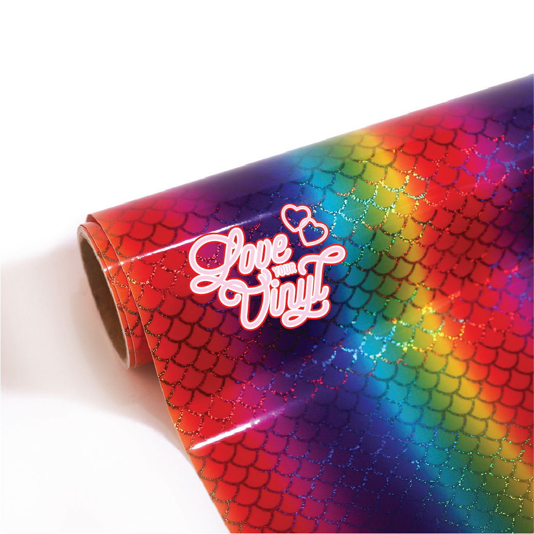 Mermaid Rainbow Scales Holographic Self Adhesive Craft Vinyl