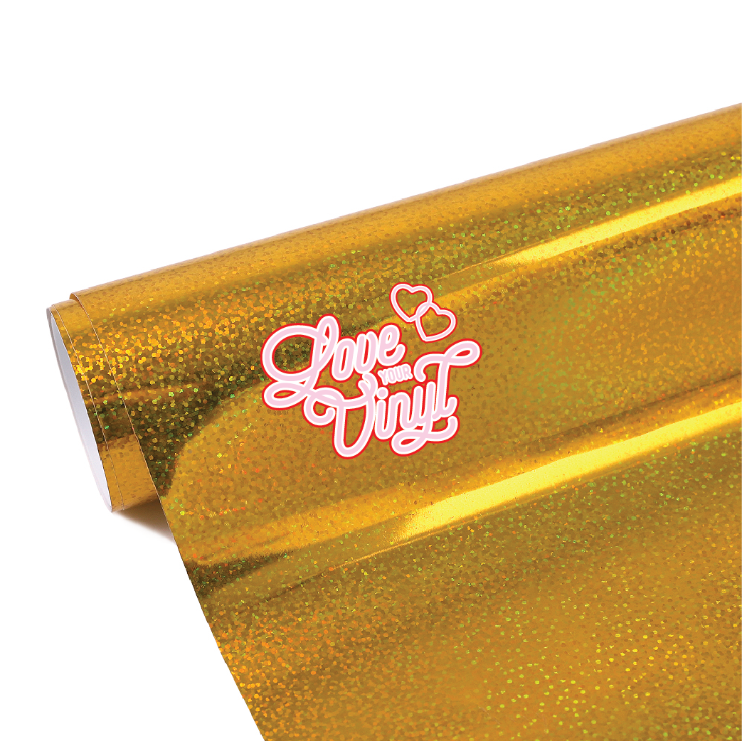24K Gold Sparkle Holographic Self Adhesive Craft Vinyl