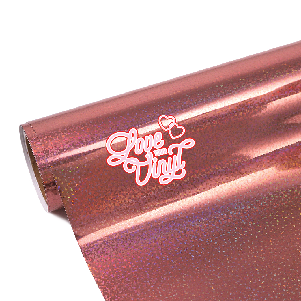 Rose Gold Sparkle Holographic Self Adhesive Craft Vinyl